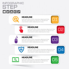 Business steps infographics template. Vector.