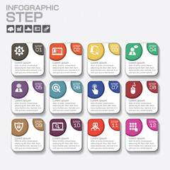 Vector illustration of paper squares infographics. Stock vector