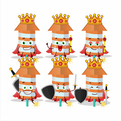 A Charismatic King rocket firework orange cartoon character wearing a gold crown