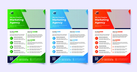 Creative and modern digital marketing agency a4 flyer template