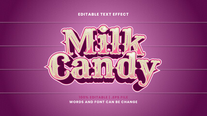 Milk candy editable text effect in modern 3d style