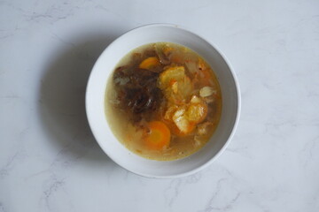 a bowl of vegetable soup