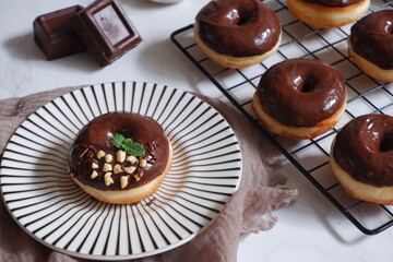 doughnuts with chocolate glaze