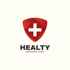 Vector Logo Illustration Healthy Gradient Colorful Style.