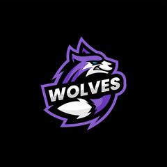 Vector Logo Illustration Wolf E Sport and Sport Style. © Artnivora