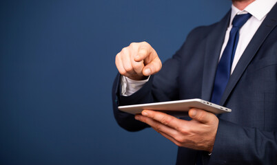 Business man using modern digital tablet