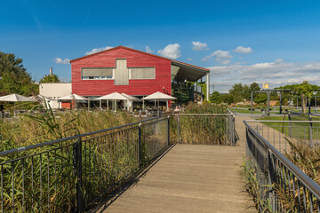 Visitor center of the regional park Rhein Main Portal Weilbacher gravel pits