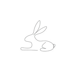 Bunny silhouette on white background, vector, illustration