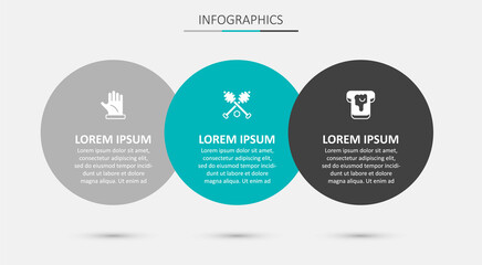 Set Honey dipper stick, Beekeeper glove and Bread with honey. Business infographic template. Vector