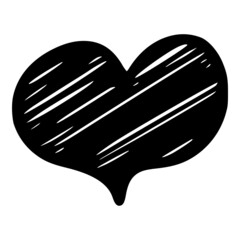 Hand drawn heart symbols isolated on a white background