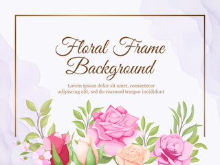 Fototapeta na wymiar Floral Wedding Background Template Design