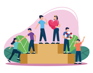 support six persons characters