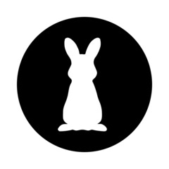Rabbit round glyph icon.