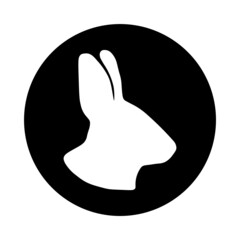 Rabbit round glyph icon.