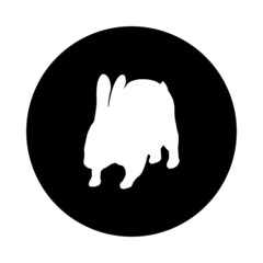 Rabbit round glyph icon.