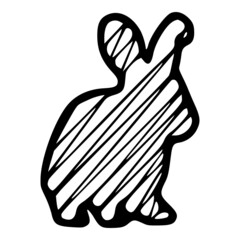 Rabbit sitting scribble art