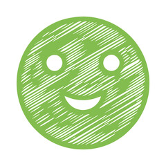 Happy smiley face scribble icon