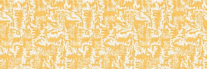Seamless two tone hand drawn brushed effect pattern border swatch. High quality illustration. Collage of minimal drawings arranged in a seamless pattern with fabric texture overlay. Rough scribble.