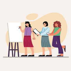 Fototapeta premium three innovative women characters