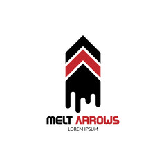 arrows logo design vector with melt