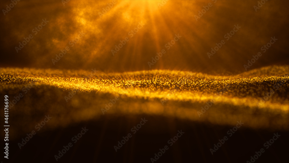 Poster digital particle wave and light abstract background