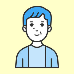 シンプルでフラットな線画のデザイン広告に使いやすいイラストのバリエーション／中年・シニア男性