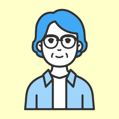 シンプルでフラットな線画のデザイン広告に使いやすいイラストのバリエーション／中年・シニア男性