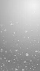Sparse snowfall Christmas background. Subtle flyin