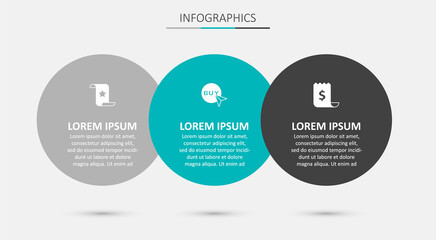 Set Buy button, Paper check and financial check and . Business infographic template. Vector