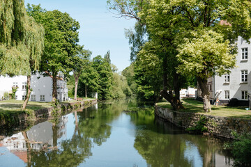 Fototapeta na wymiar Odense city river on a summer day