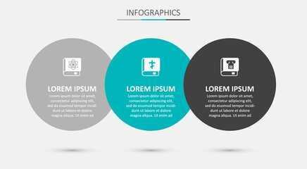 Set Holy bible book, Book about physics and History. Business infographic template. Vector