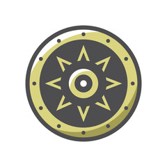 Viking Shield Protection Vector icon Cartoon illustration