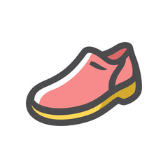Mens pink Shoes Vector icon Cartoon illustration
