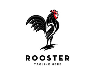 abstract stand rooster black silhouette logo template illustration © ShiipArts