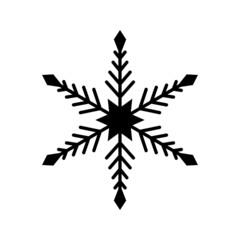 Simple snowflake of black lines. Festive decoration for New Year and Christmas