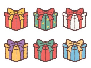 リボンが付いたプレゼント箱バリエーションセット