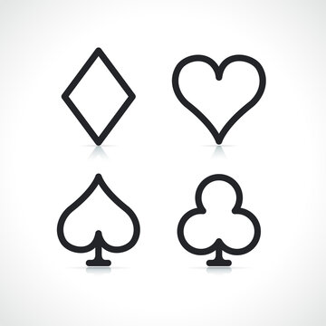 playing cards logo line icons