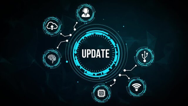 Internet, business, Technology and network concept. Update software computer program upgrade.