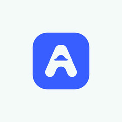 Letter A space icon, app logo, monogram, initial letters, minimalist, vector template