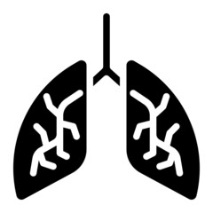 lungs glyph icon