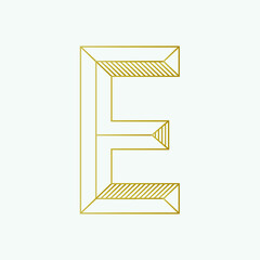  Letter E geometric shape icon, monogram, elegant, minimal, geometry, 3D, vector template
