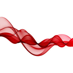 Red color abstract transparent vector wave on white background design element