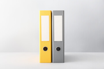 Office folders on white background
