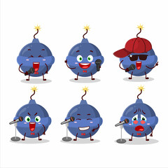 A Cute Cartoon design concept of smoke bomb firework singing a famous song