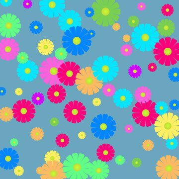 Colorful design spring background with beautiful flowers. Vector illustration © Nikolas