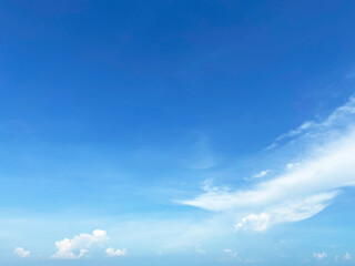 View of dense, heavy, big clouds and blue sky
