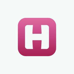 H App icon, Negative space, monogram logo, initial letters, template
