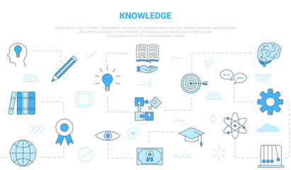 Fototapeta na wymiar knowledge concept with icon set template banner with modern blue color style