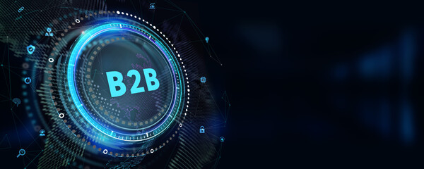 Business, Technology, Internet and network concept. B2B Business company commerce technology marketing concept. 3d illustration