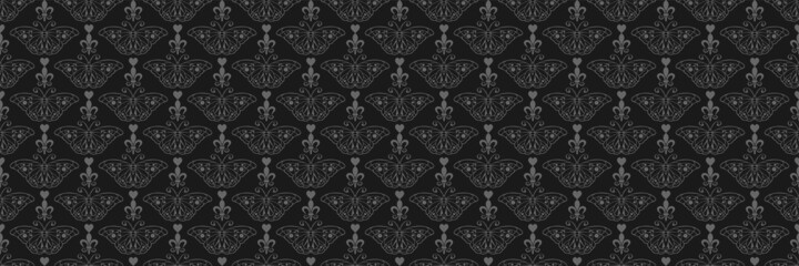 background pattern with decorative ornament on a black background seamless texture wallpaper for your design vector image